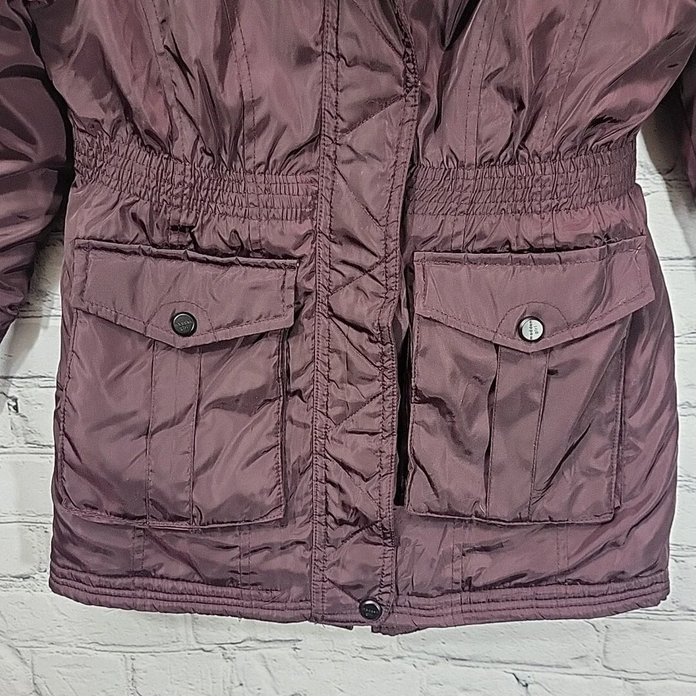 Madden Girl‎ Jacket Girls M Medium Puffer Burgundy Fur Trimmed Hood